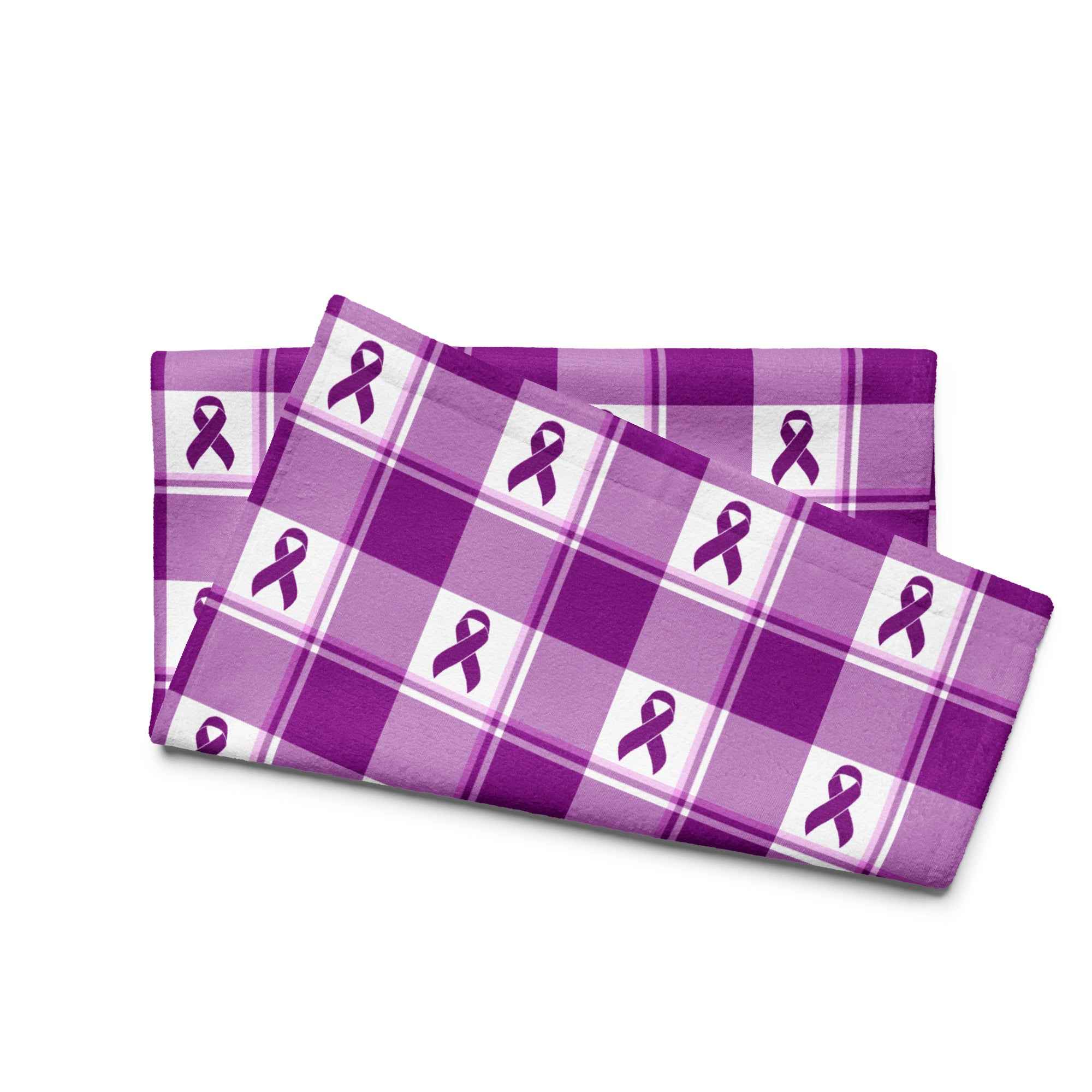Hand Towel Pancreatic Cancer Awareness Plaid - Scottish Squares