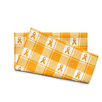 Hand Towel Kidney Cancer Awareness Plaid, Orange Ribbon, Supportive Gift - Scottish Squares