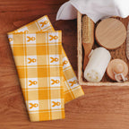 Hand Towel Kidney Cancer Awareness Plaid, Orange Ribbon, Supportive Gift - Scottish Squares