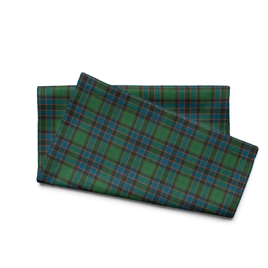 Hand Towel Green Blue Orange Plaid Tartan