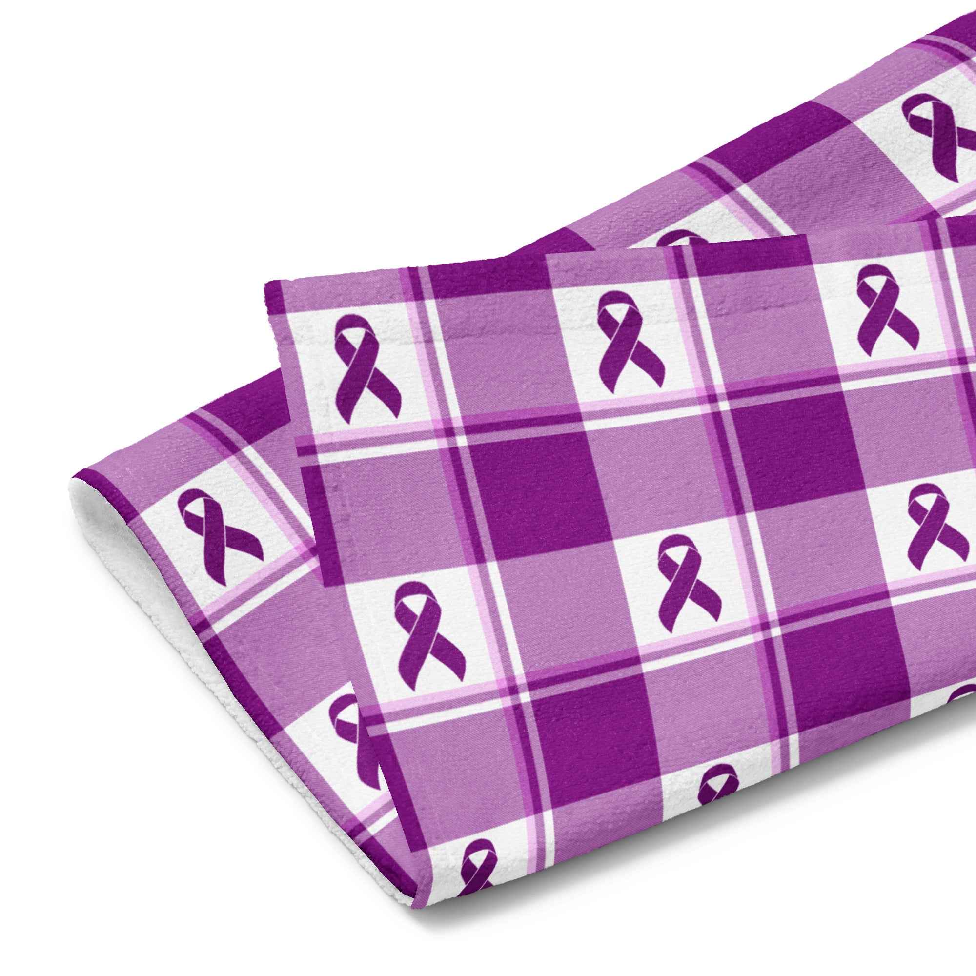 Hand Towel Pancreatic Cancer Awareness Plaid - Scottish Squares