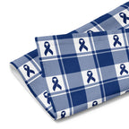 Hand Towel Colorectal Cancer Awareness Plaid, Dark Blue Ribbon, Supportive Gift Default Title - Scottish Squares