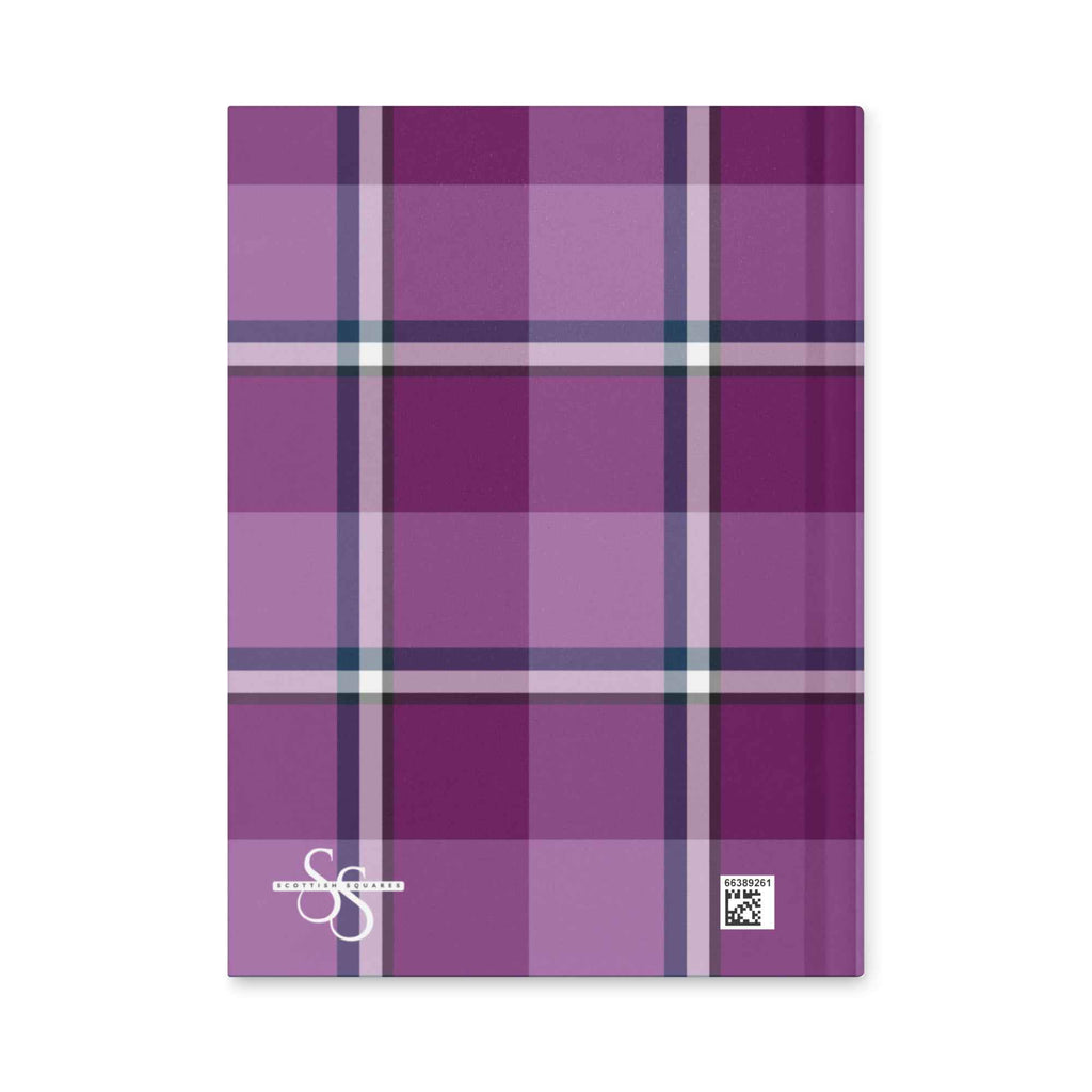 Personalized Purple and Trendy Pink Plaid Hardcover Journal - Scottish Squares