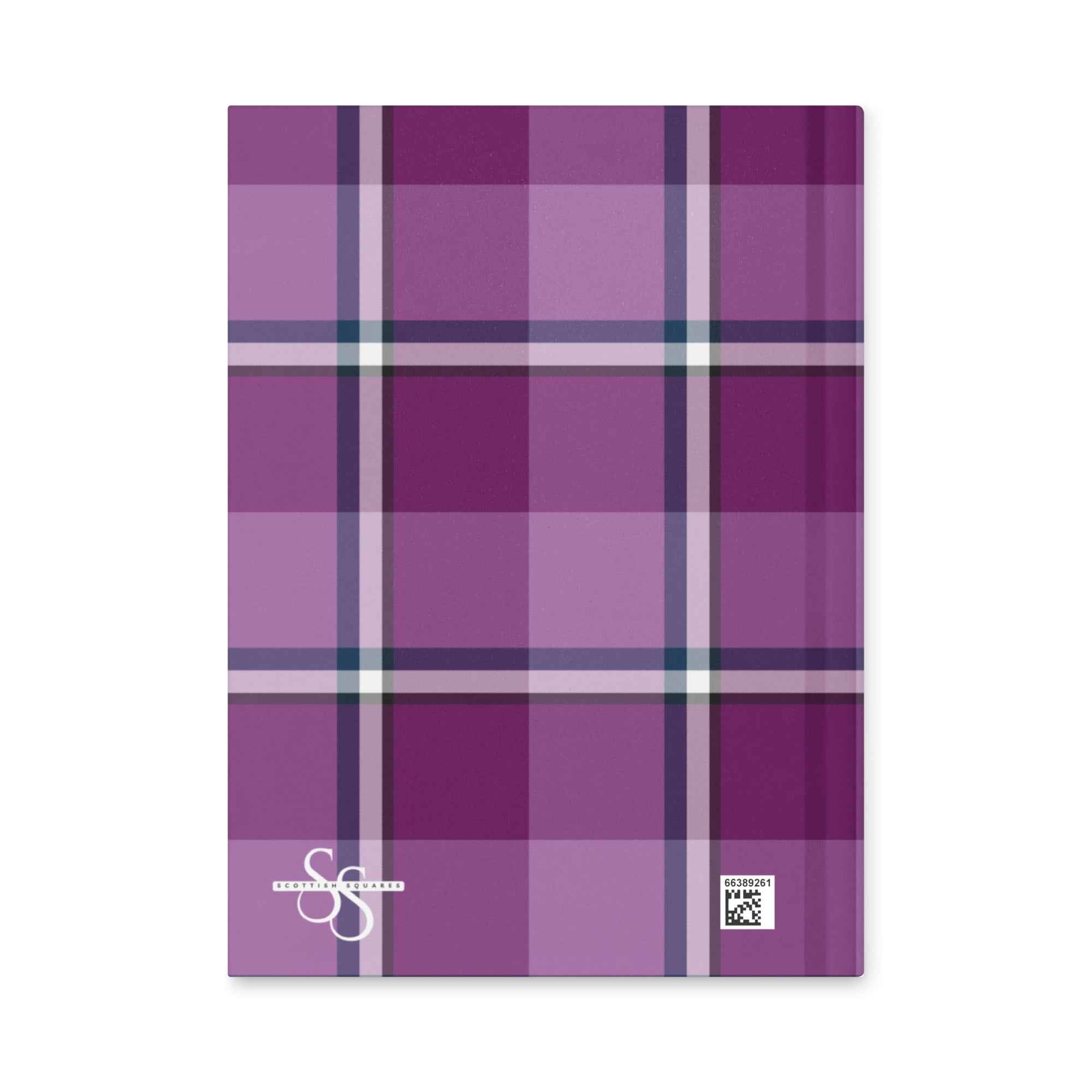 Personalized Purple and Trendy Pink Plaid Hardcover Journal - Scottish Squares