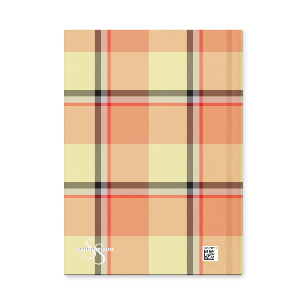 Personalized Claystone and Morning Mist Plaid Hardcover Journal - Scottish Squares
