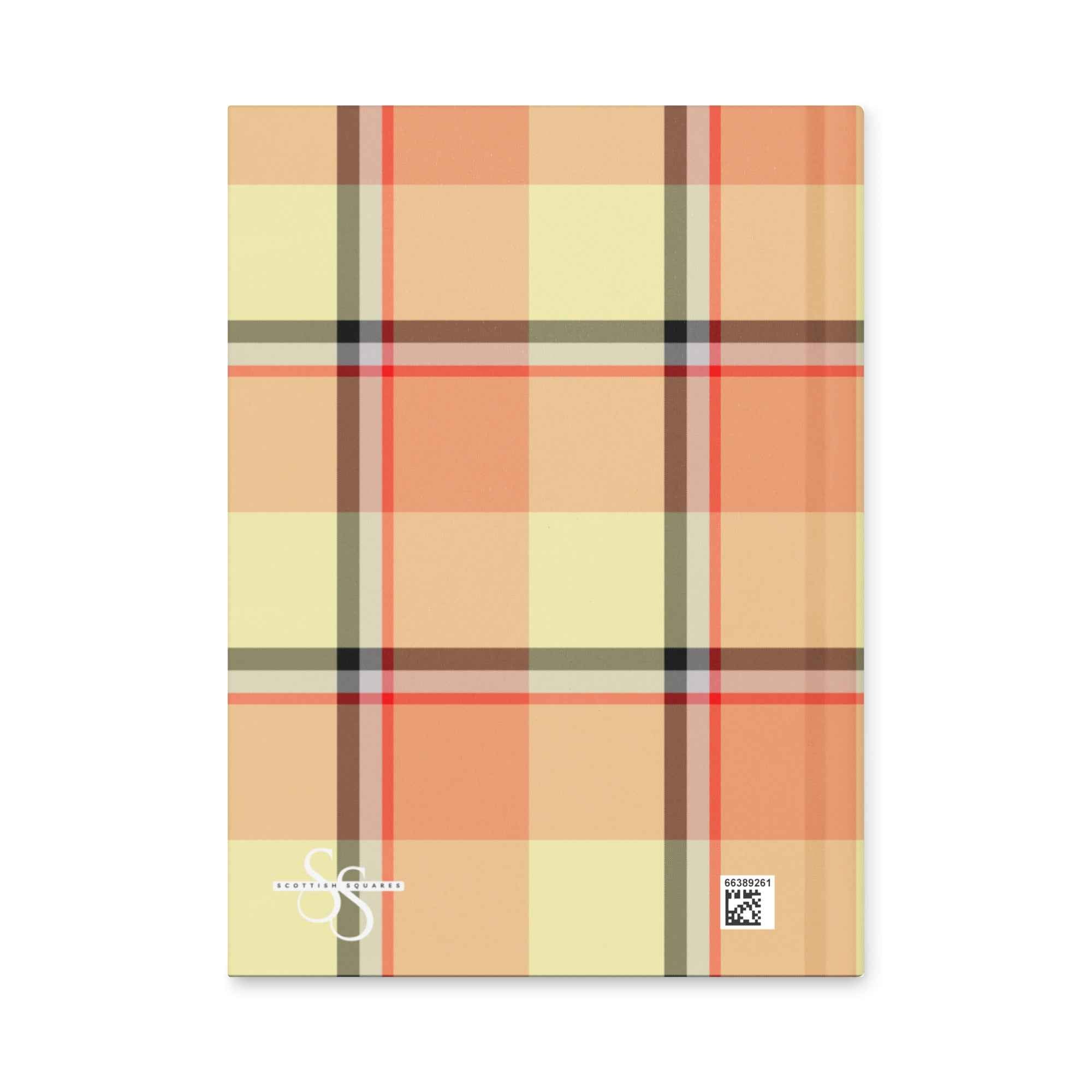 Personalized Claystone and Morning Mist Plaid Hardcover Journal - Scottish Squares