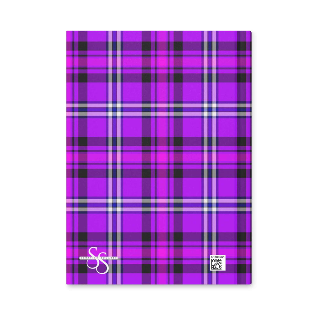 Personalized Electric Violet and Fuchsia Plaid Hardcover Journal - Scottish Squares