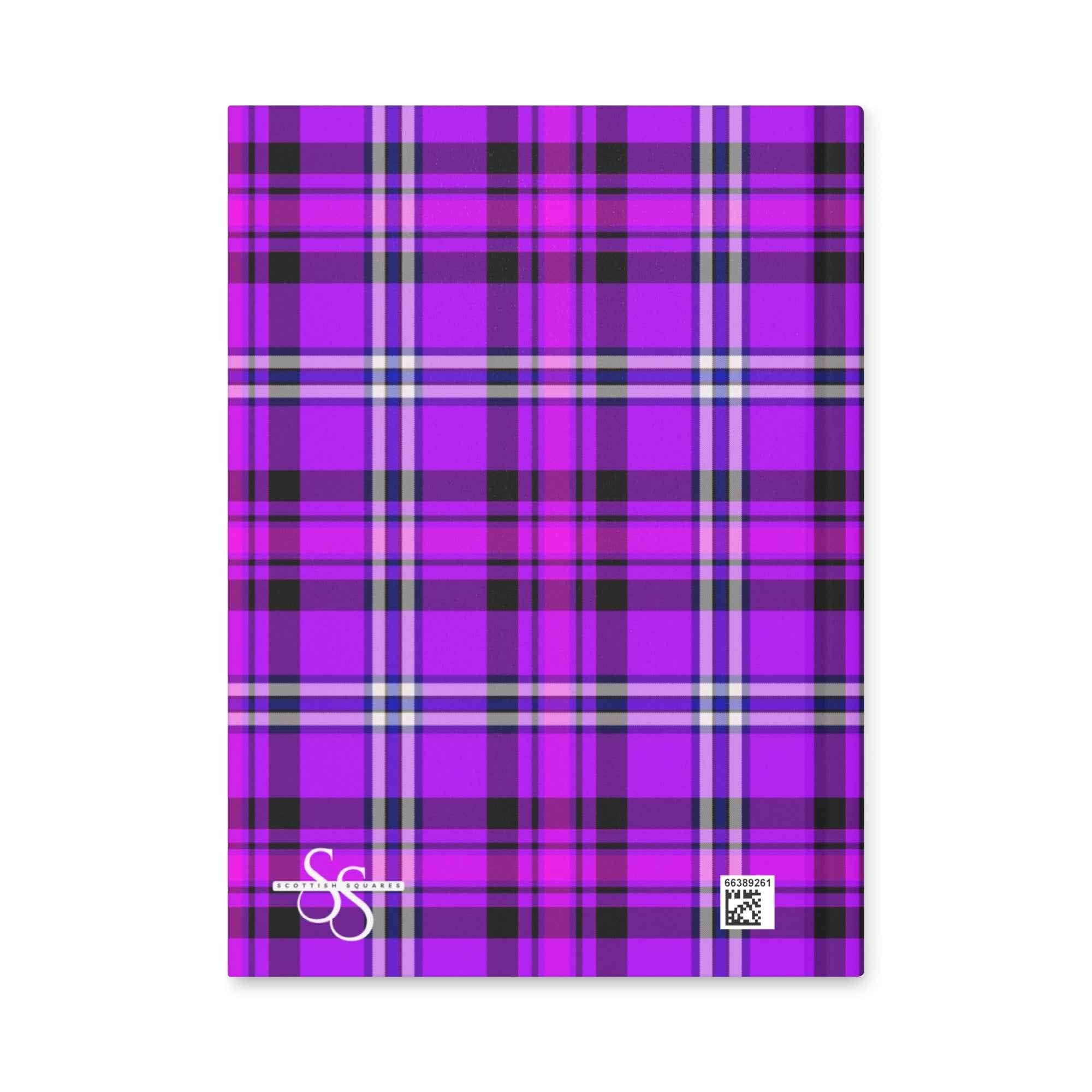 Personalized Electric Violet and Fuchsia Plaid Hardcover Journal - Scottish Squares