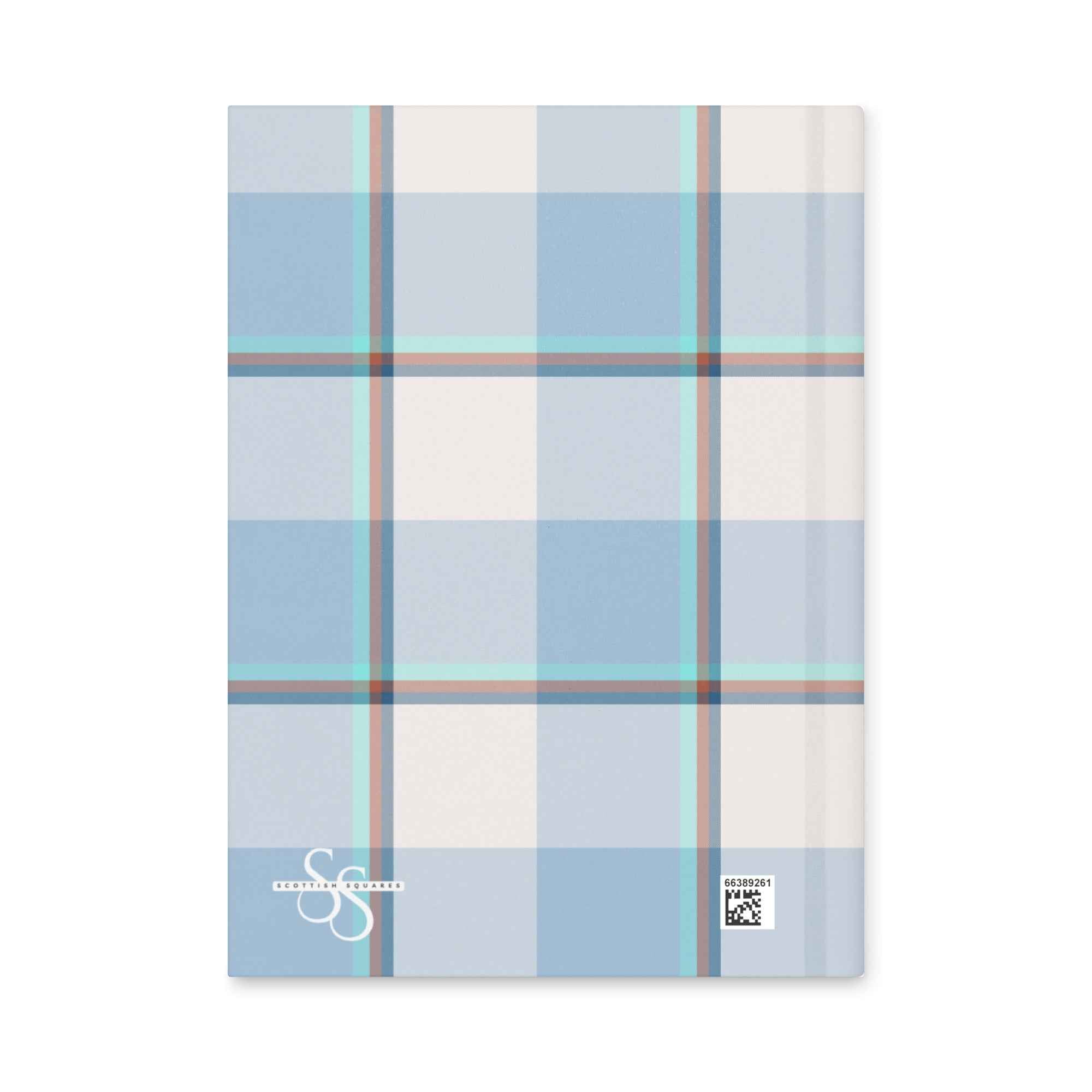 Personalized Pink Cloud and Blue Lagoon Plaid Hardcover Journal - Scottish Squares