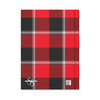 Personalized Red Ribbon and Heavy Metal Plaid Hardcover Journal - Scottish Squares