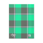 Personalized Spring Green and Finlandia Plaid Hardcover Journal - Scottish Squares