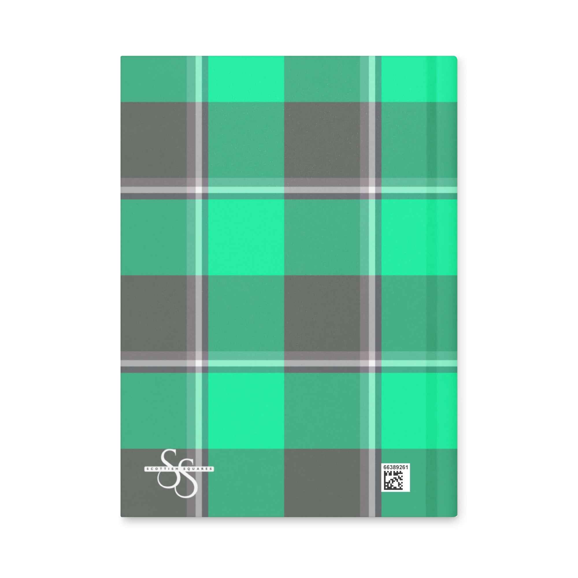 Personalized Spring Green and Finlandia Plaid Hardcover Journal - Scottish Squares