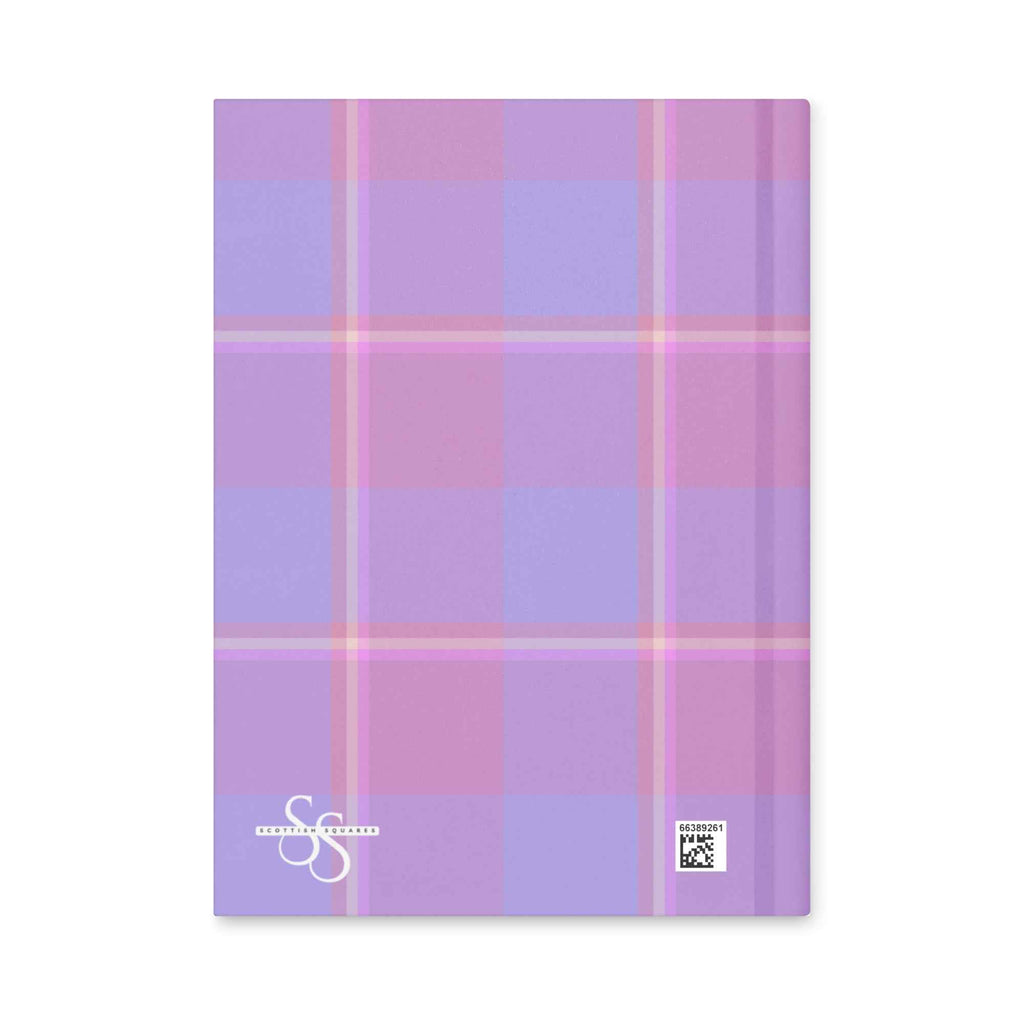 Personalized Viola and Dull Lavender Plaid Hardcover Journal - Scottish Squares