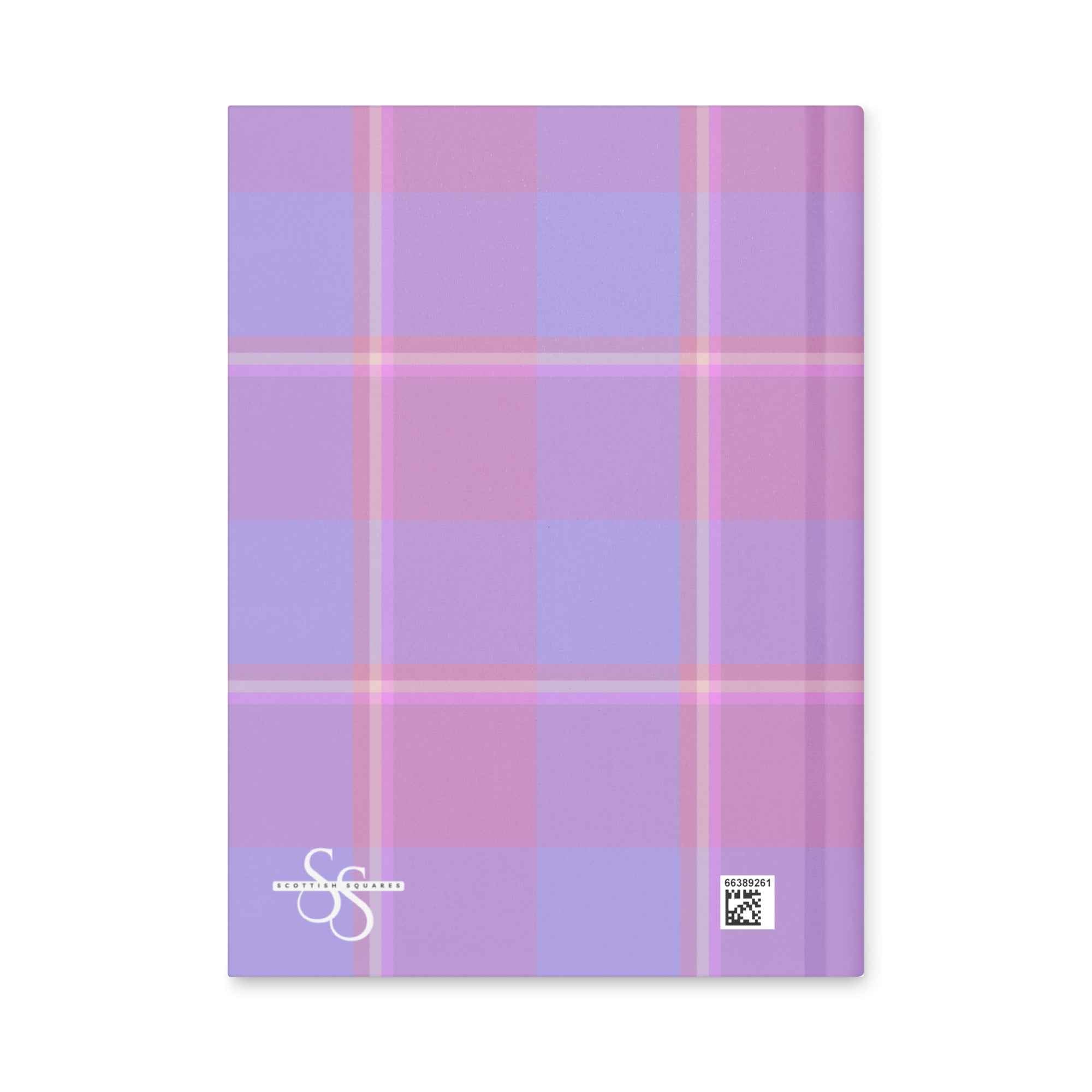 Personalized Viola and Dull Lavender Plaid Hardcover Journal - Scottish Squares