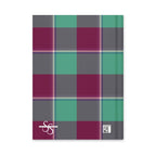 Personalized Ocean Green and Mulberry Wood Plaid Hardcover Journal - Scottish Squares