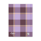 Personalized Light Wisteria and Livid Brown Plaid Hardcover Journal - Scottish Squares