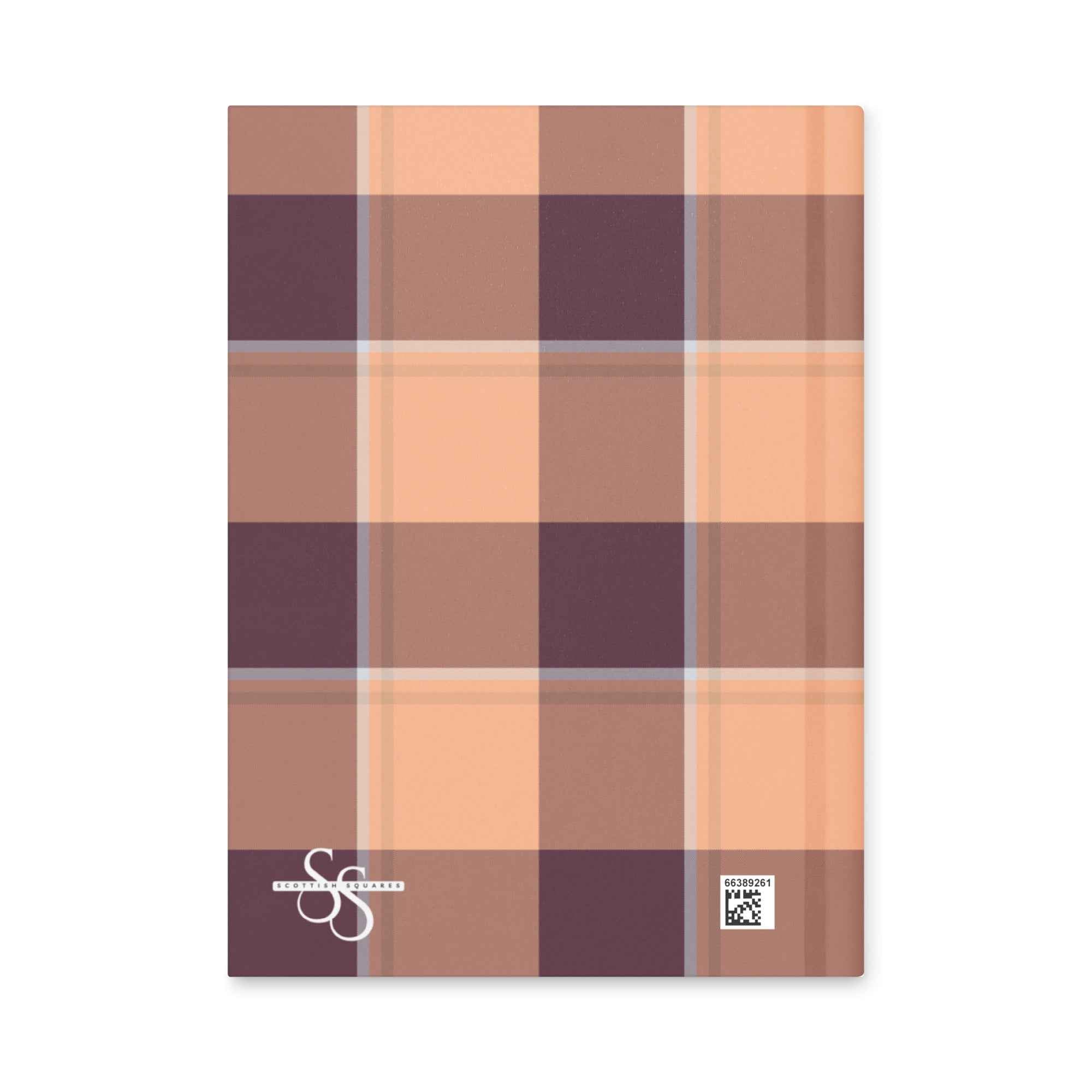 Personalized Hit Pink and Livid Brown Plaid Hardcover Journal - Scottish Squares