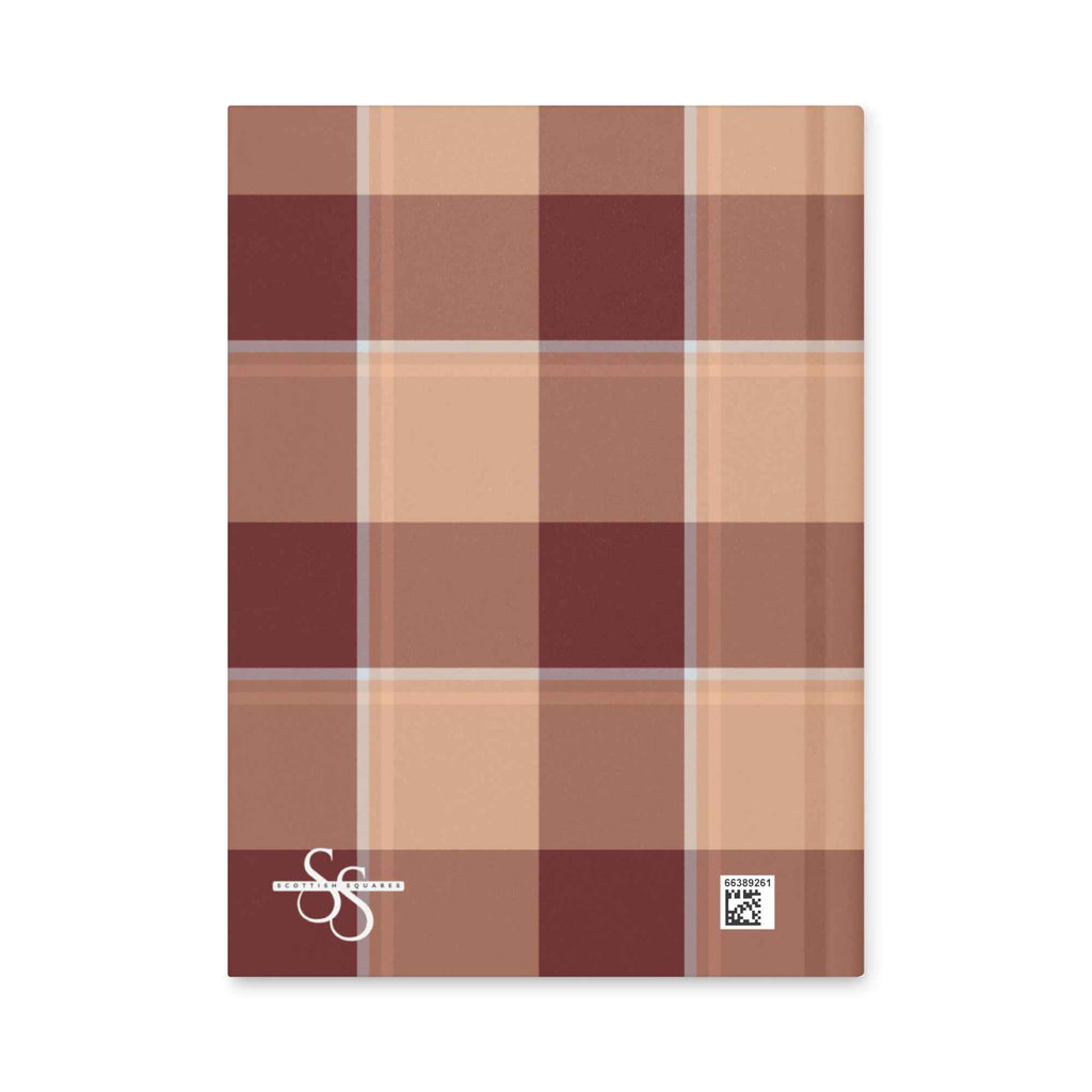 Personalized Whiskey and Livid Brown Plaid Hardcover Journal - Scottish Squares