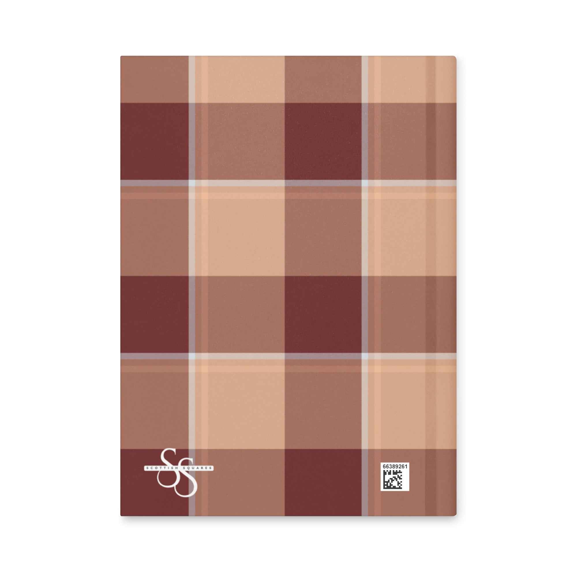 Personalized Whiskey and Livid Brown Plaid Hardcover Journal - Scottish Squares
