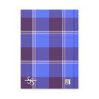Personalized Cornflower Blue and Livid Brown Plaid Hardcover Journal - Scottish Squares
