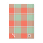 Personalized Spring Rain and Persimmon Plaid Hardcover Journal - Scottish Squares