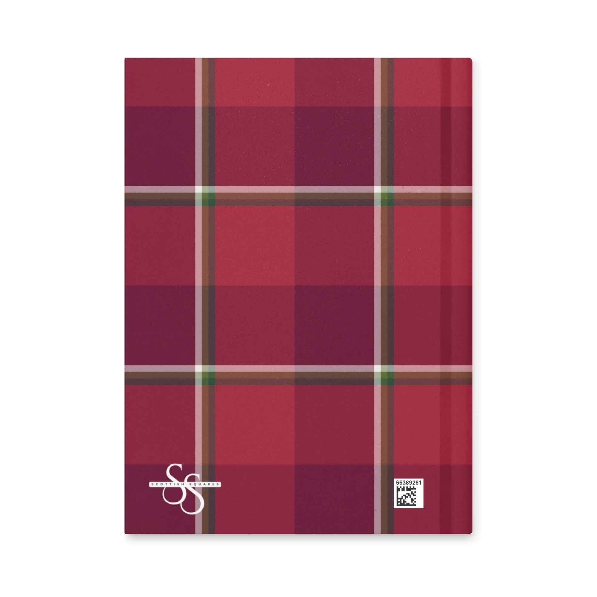 Personalized Old Brick and Cab Sav Plaid Hardcover Journal - Scottish Squares