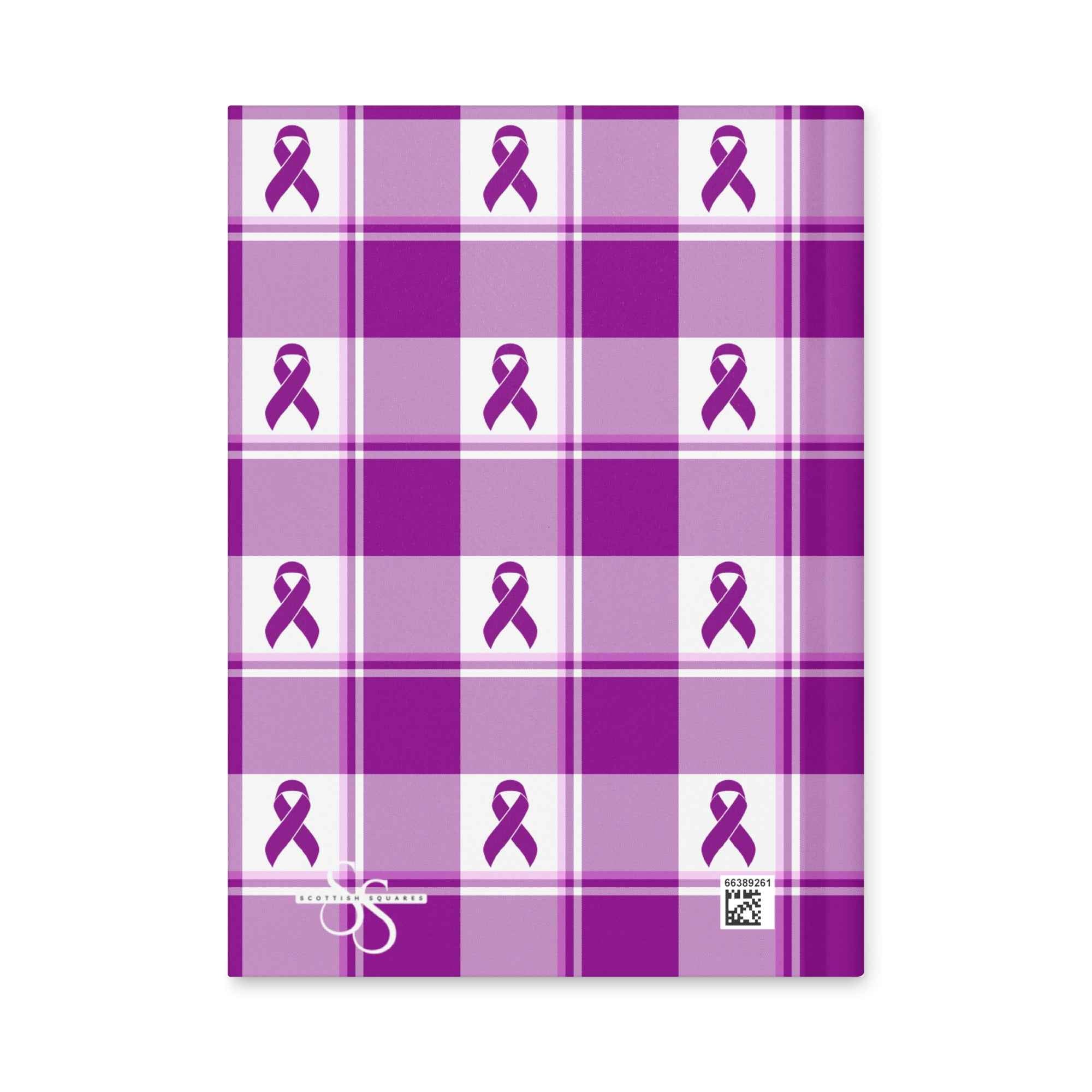 Hardcover Journal Pancreatic Cancer Awareness Plaid - Scottish Squares