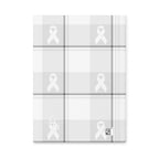 Hardcover Journal Lung Cancer Awareness Plaid, White Ribbon, Supportive Gift - Scottish Squares