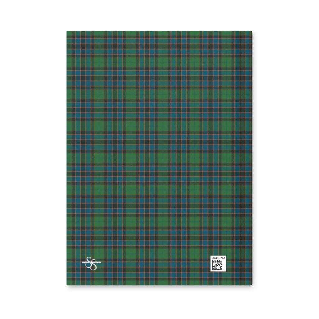 Hardcover Journal Green Blue Orange Plaid Tartan