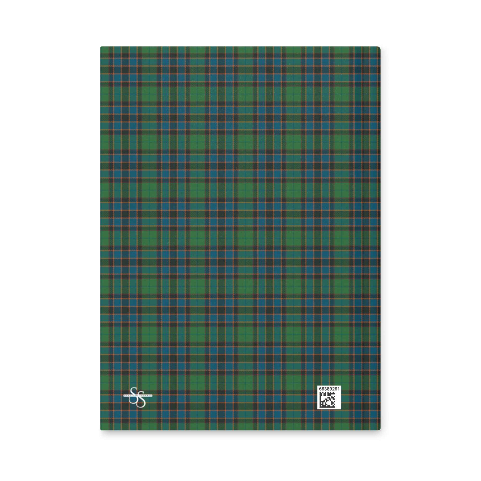 Hardcover Journal Green Blue Orange Plaid Tartan