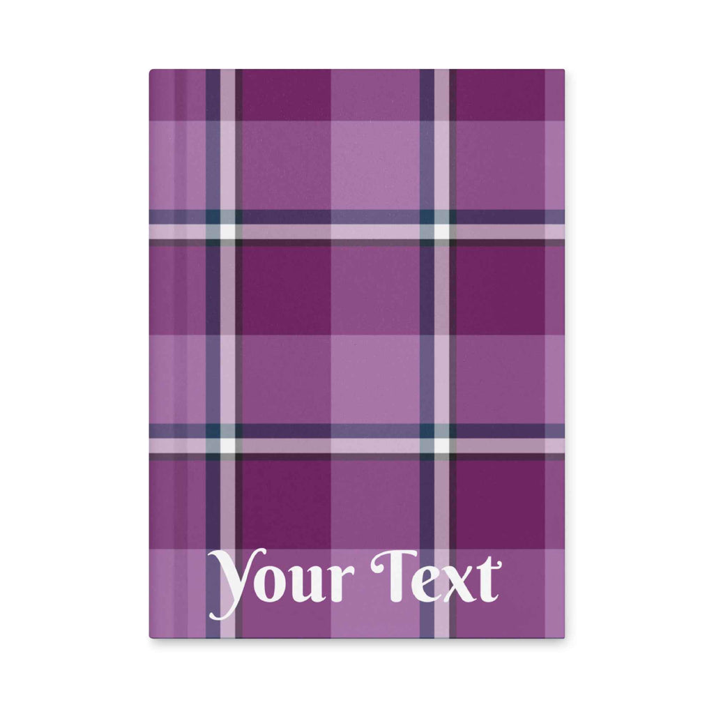 Personalized Purple and Trendy Pink Plaid Hardcover Journal - Scottish Squares
