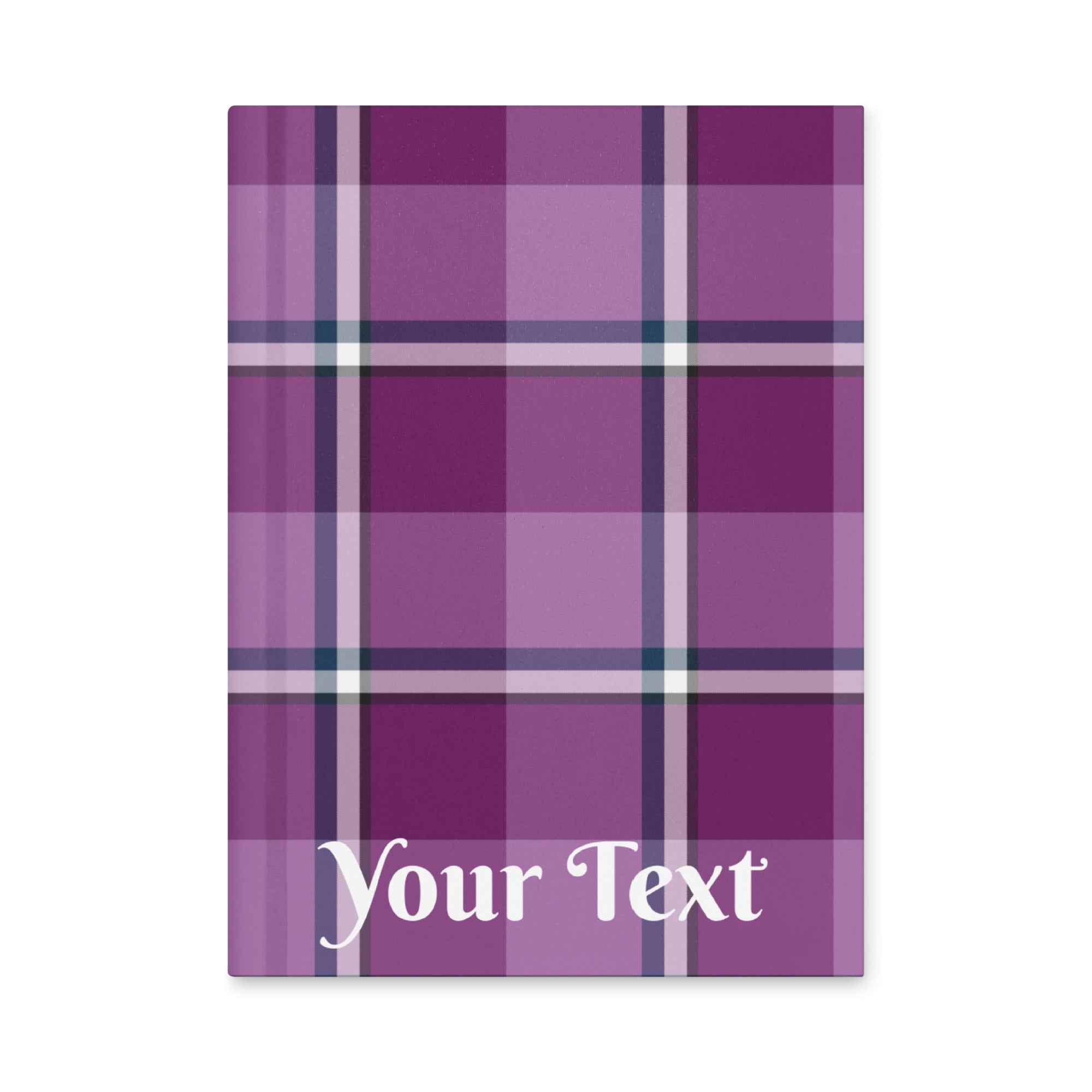 Personalized Purple and Trendy Pink Plaid Hardcover Journal - Scottish Squares