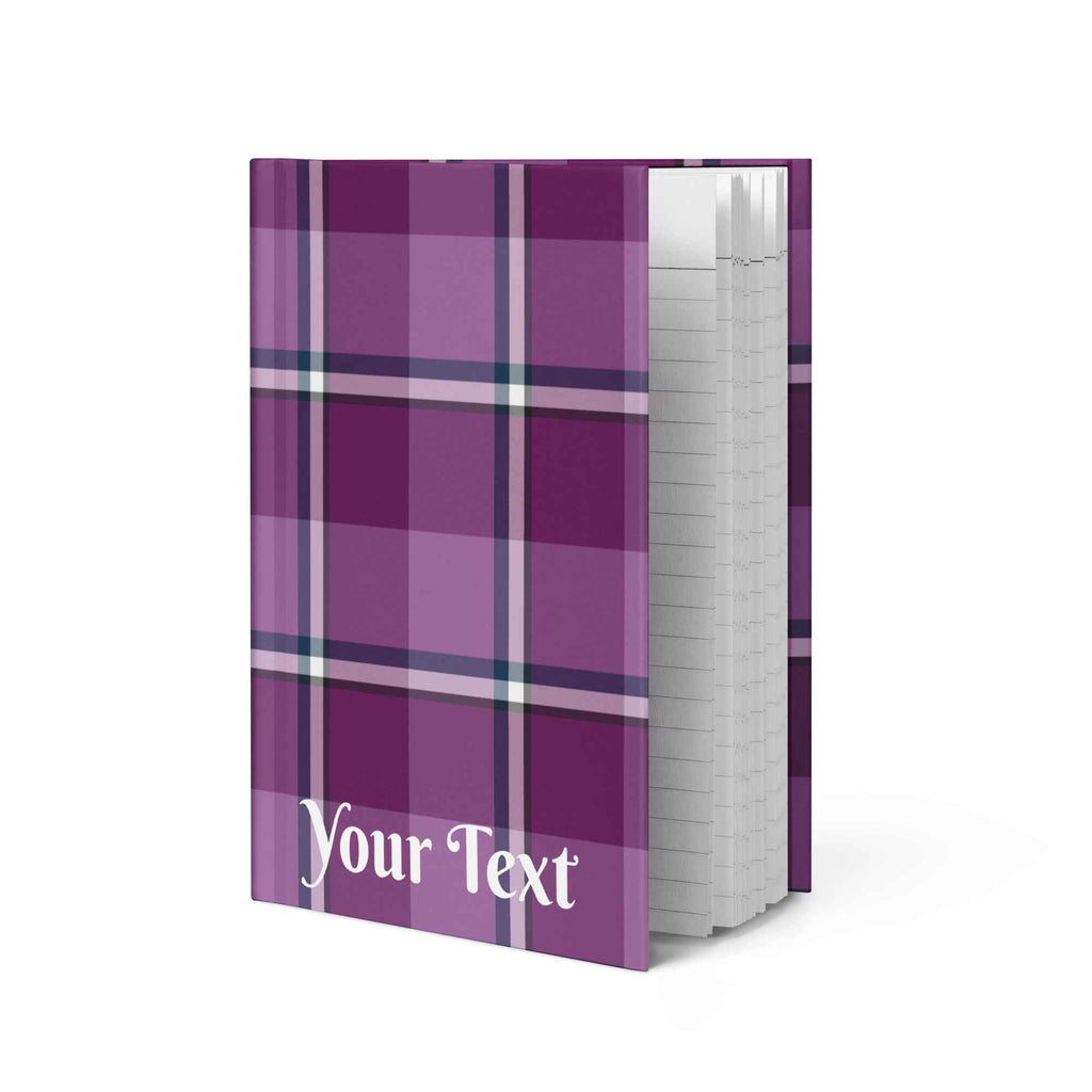 Personalized Purple and Trendy Pink Plaid Hardcover Journal - Scottish Squares