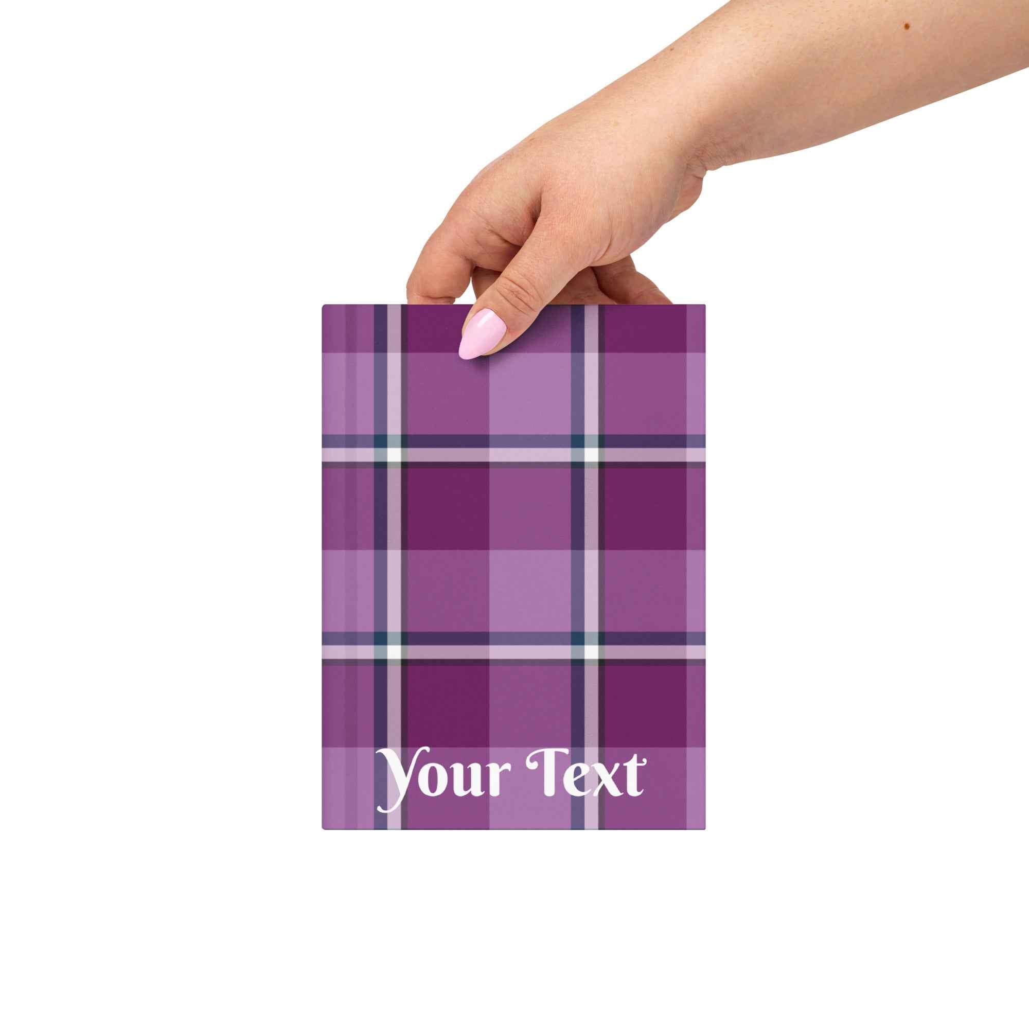 Personalized Purple and Trendy Pink Plaid Hardcover Journal - Scottish Squares