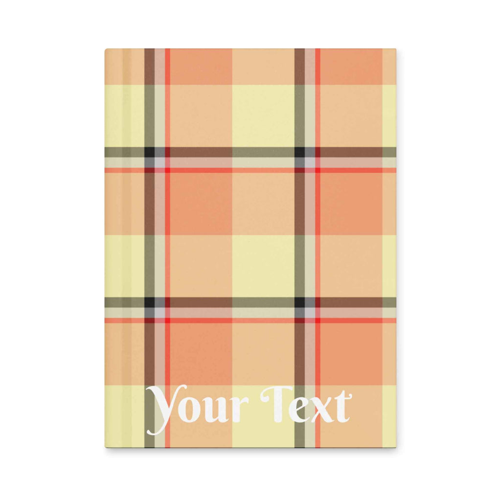 Personalized Claystone and Morning Mist Plaid Hardcover Journal - Scottish Squares