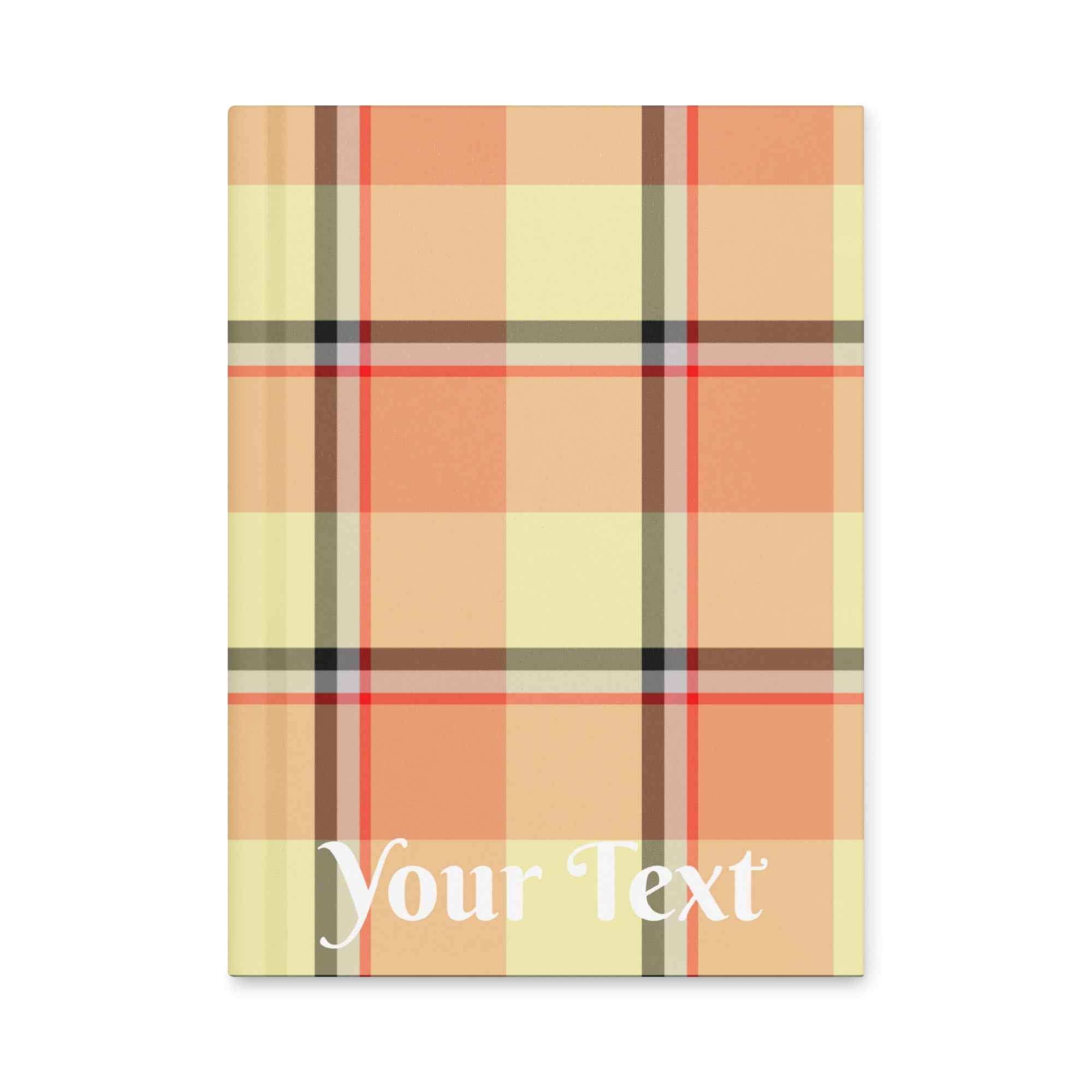 Personalized Claystone and Morning Mist Plaid Hardcover Journal - Scottish Squares