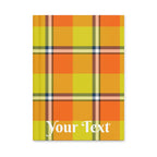 Personalized Blaze Orange and Bird Flower Plaid Hardcover Journal - Scottish Squares