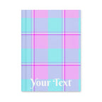 Personalized Mauve and Coastal Mist Plaid Hardcover Journal - Scottish Squares