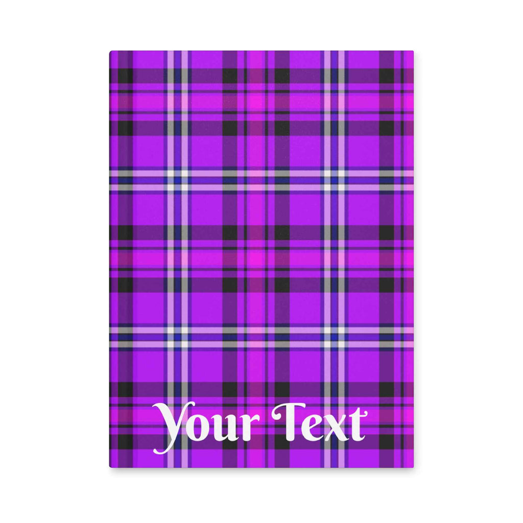 Personalized Electric Violet and Fuchsia Plaid Hardcover Journal - Scottish Squares