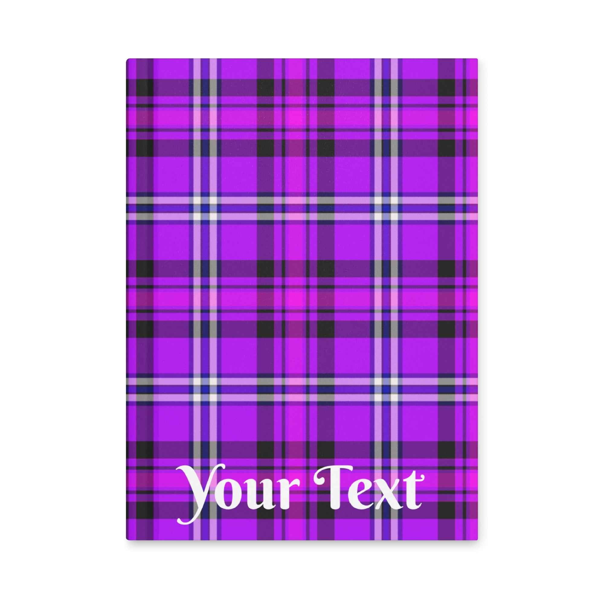 Personalized Electric Violet and Fuchsia Plaid Hardcover Journal - Scottish Squares