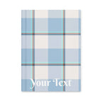 Personalized Pink Cloud and Blue Lagoon Plaid Hardcover Journal - Scottish Squares