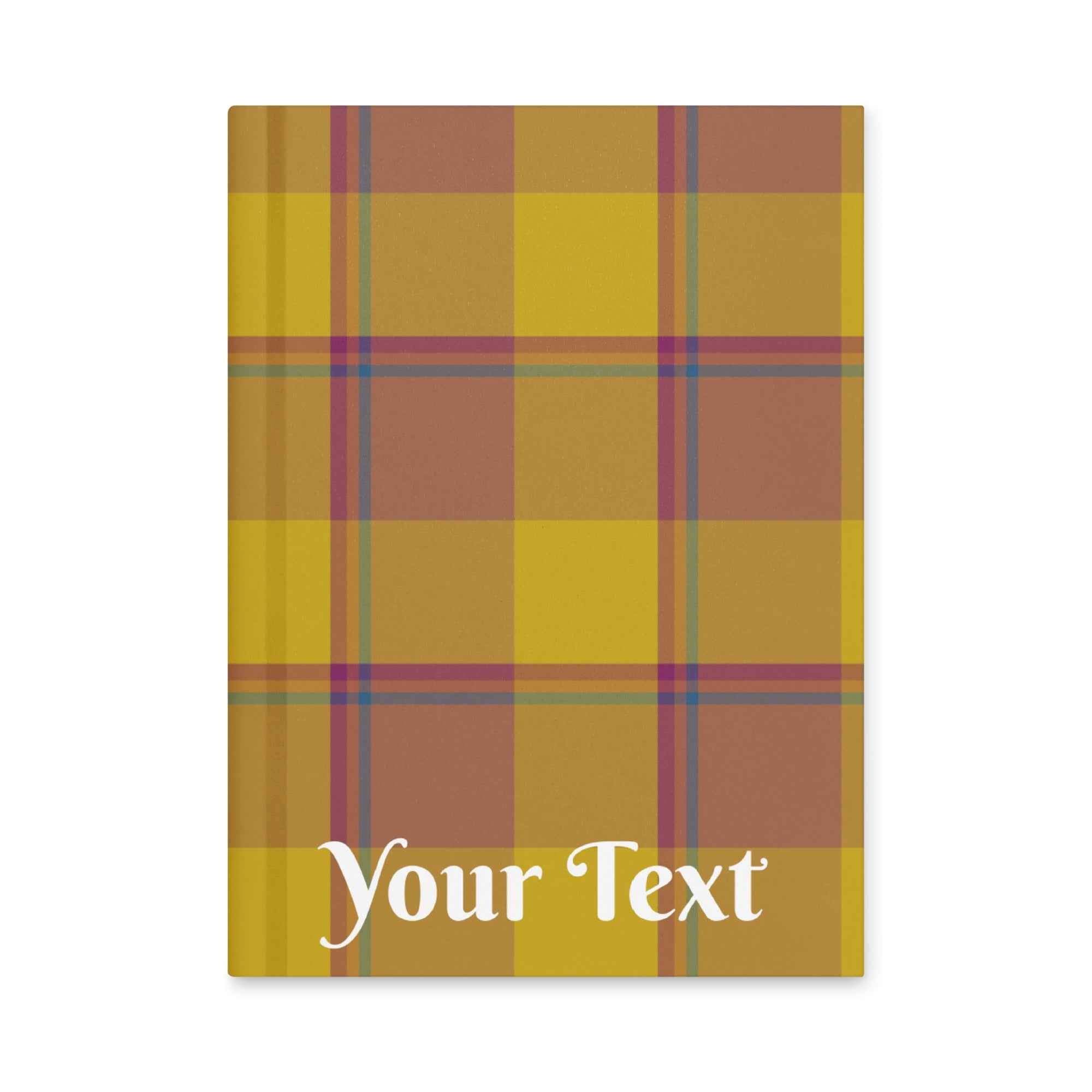 Personalized Potters Clay and Pizza Plaid Hardcover Journal - Scottish Squares
