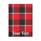 Personalized Red Ribbon and Heavy Metal Plaid Hardcover Journal - Scottish Squares