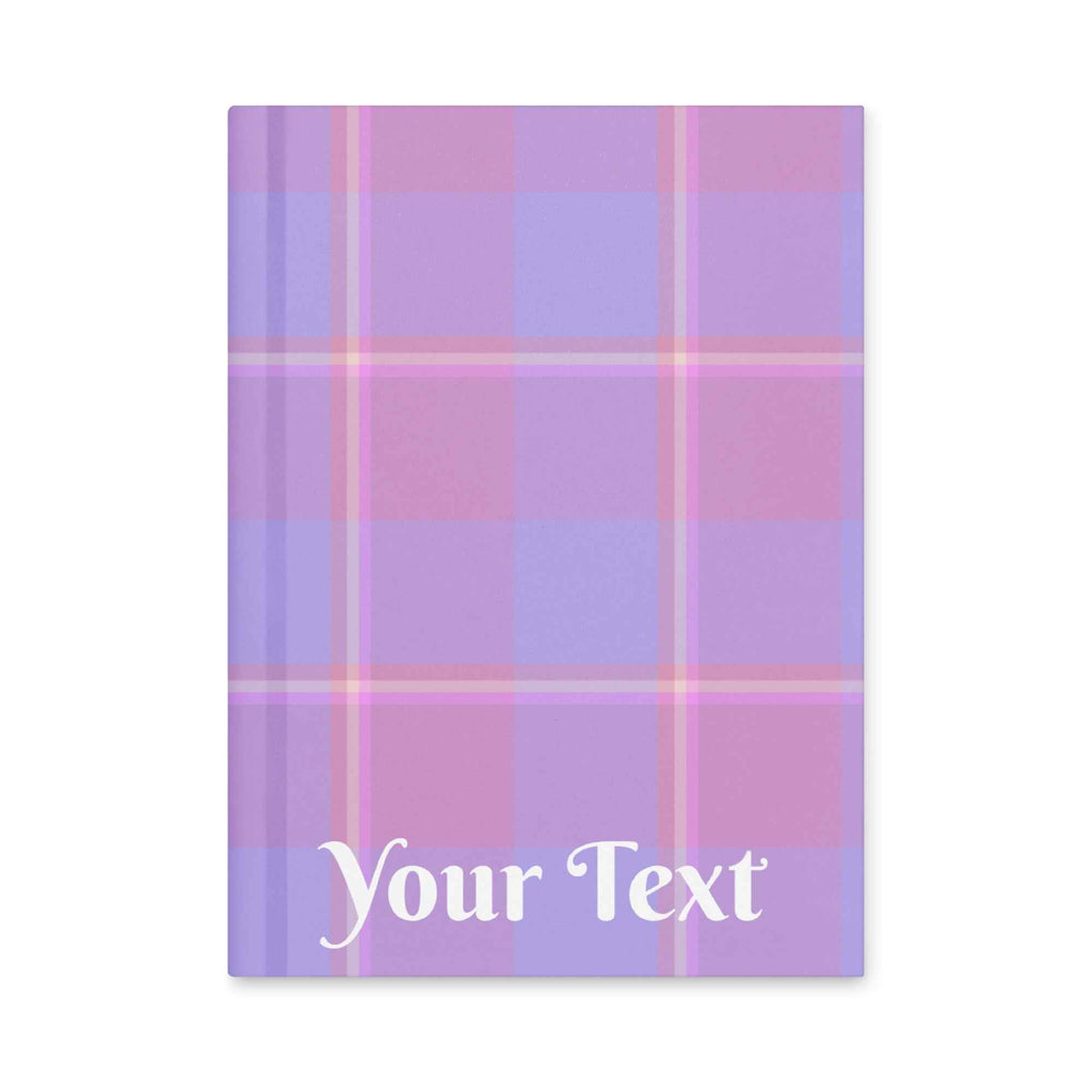 Personalized Viola and Dull Lavender Plaid Hardcover Journal - Scottish Squares