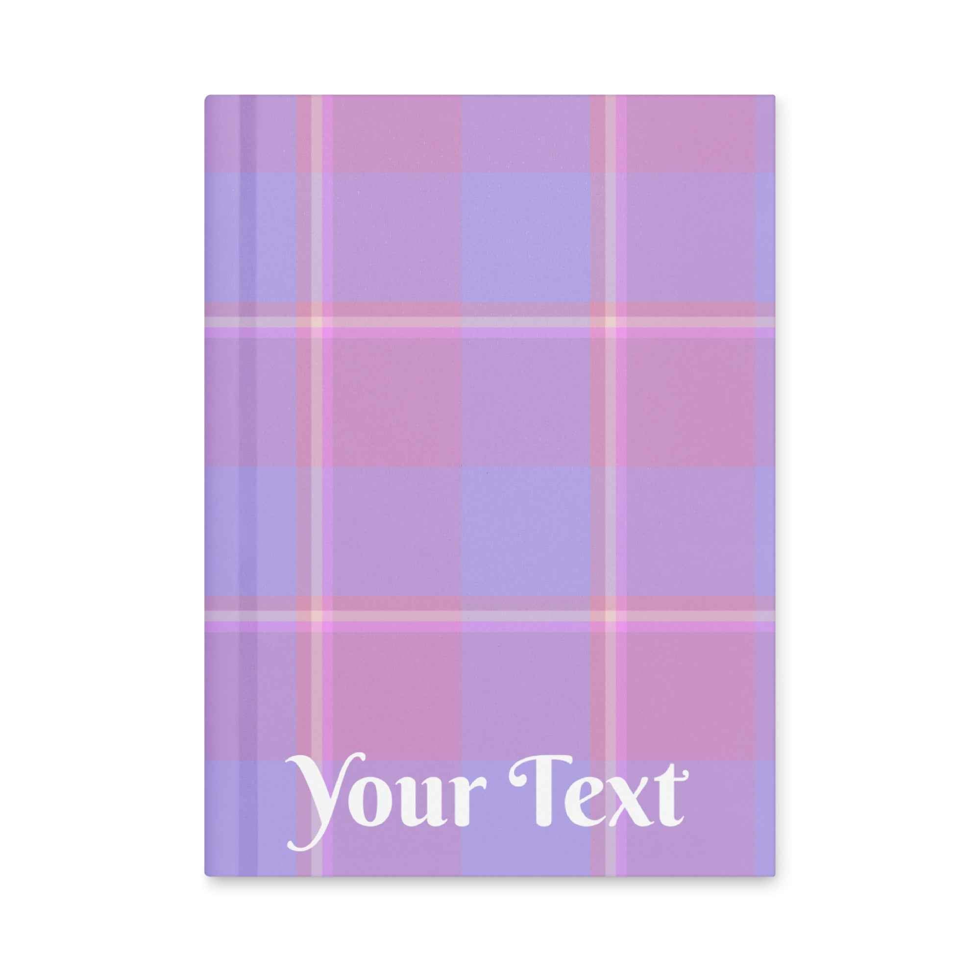 Personalized Viola and Dull Lavender Plaid Hardcover Journal - Scottish Squares