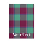 Personalized Ocean Green and Mulberry Wood Plaid Hardcover Journal - Scottish Squares