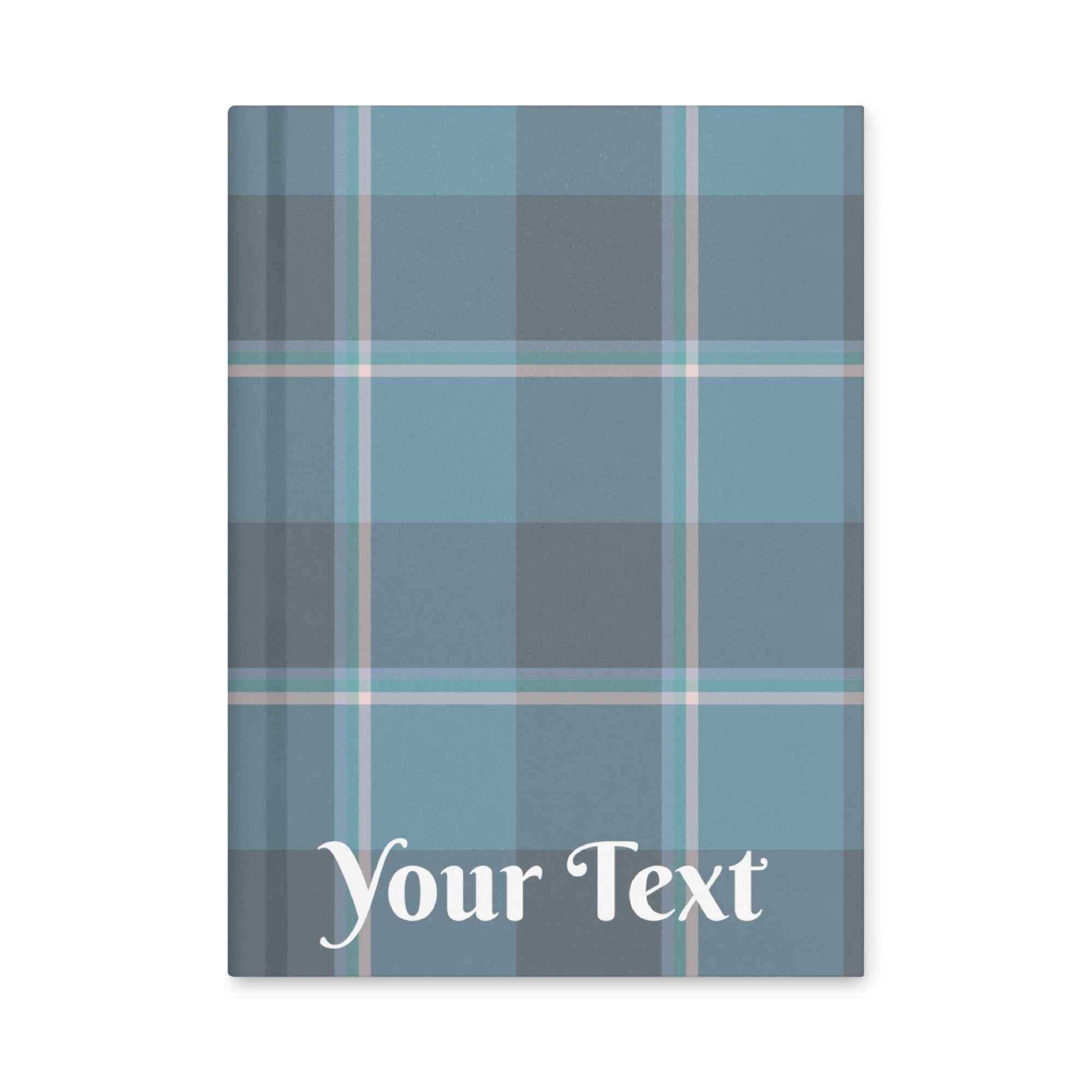 Personalized Hoki and Shuttle Gray Plaid Hardcover Journal - Scottish Squares