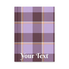 Personalized Light Wisteria and Livid Brown Plaid Hardcover Journal - Scottish Squares