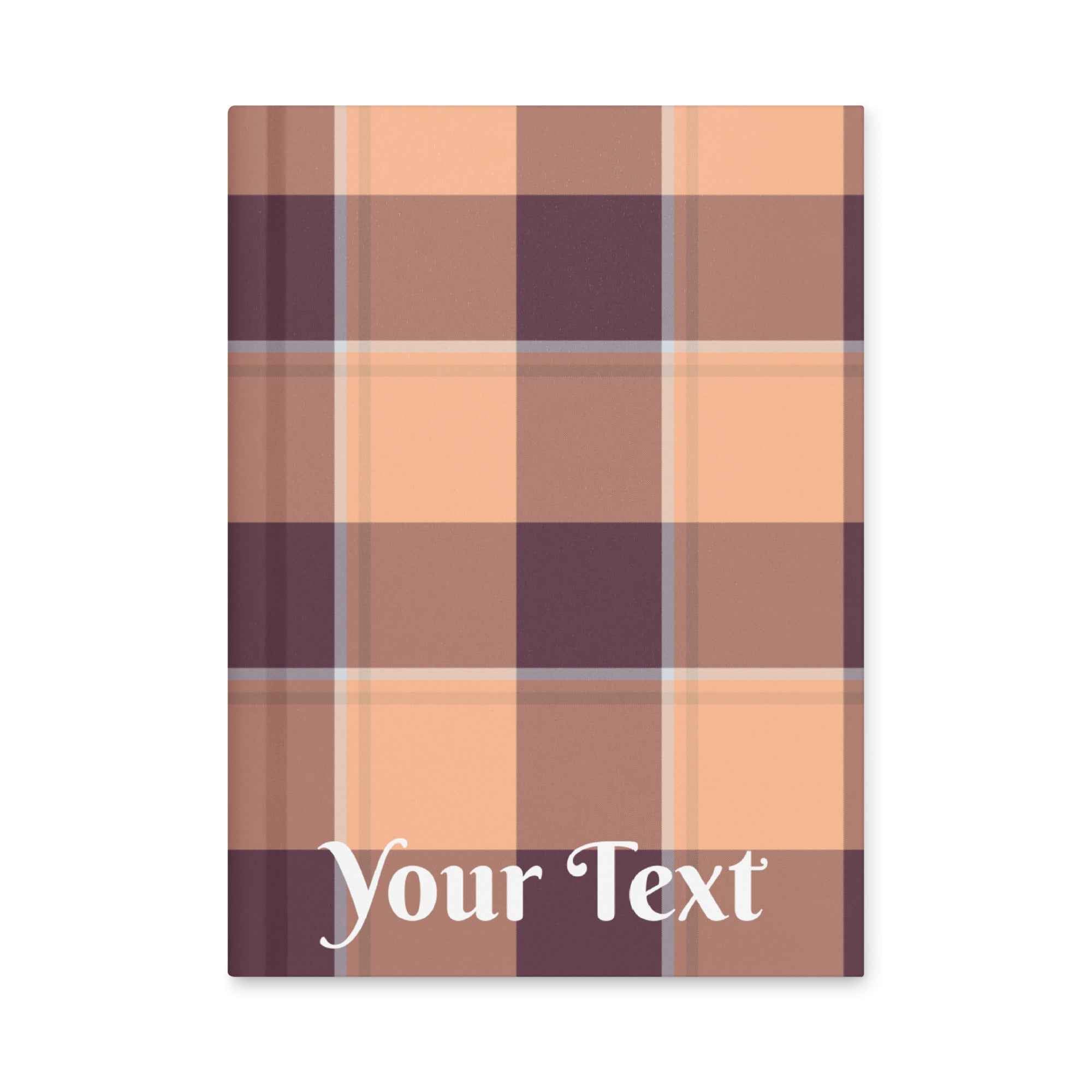 Personalized Hit Pink and Livid Brown Plaid Hardcover Journal - Scottish Squares