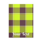 Electric Lime and Livid Brown Plaid Hardcover Journal - Scottish Squares